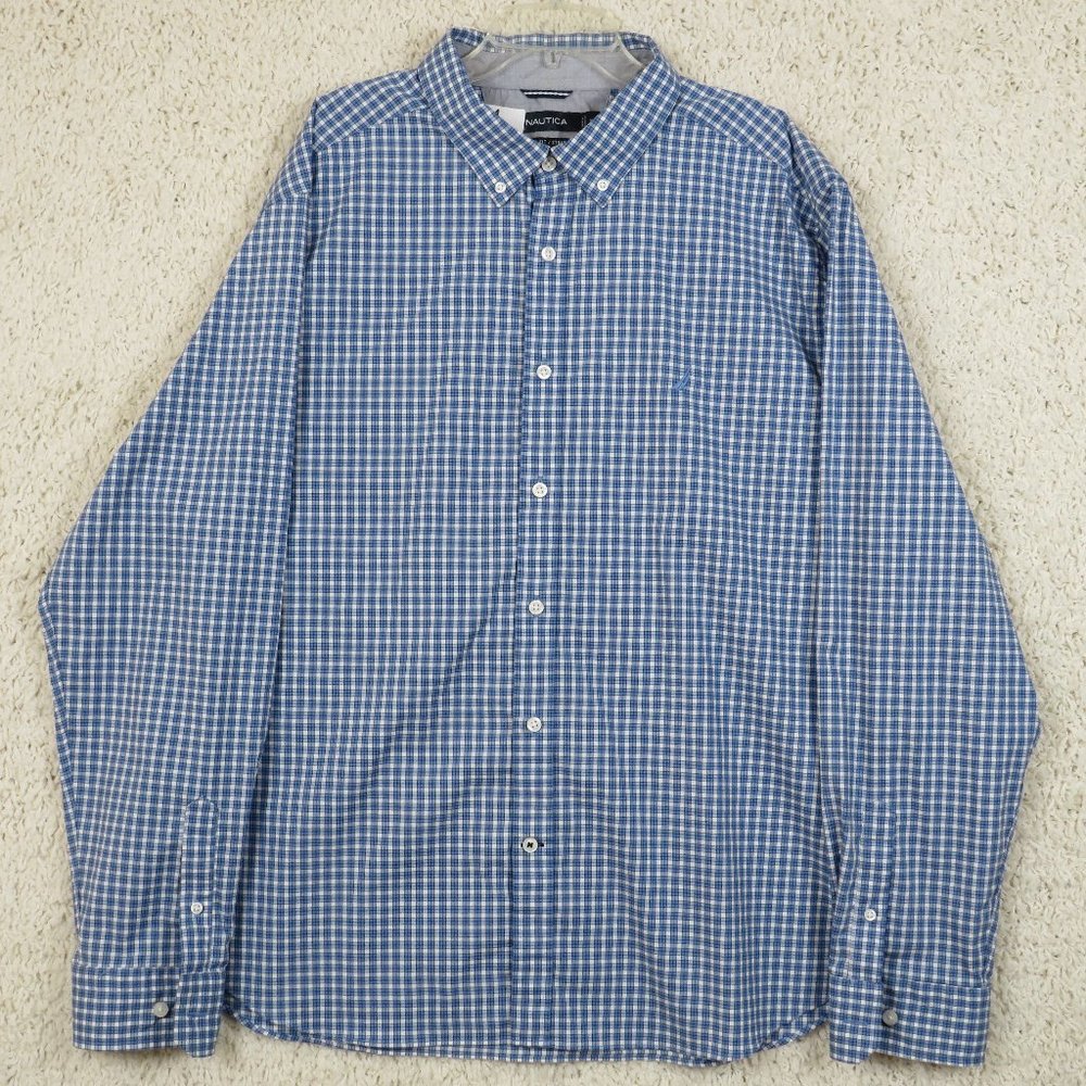 Nautica* Men's Classic Fit Stretch Long Sleeve Button‎ Down Shirt Size XXL